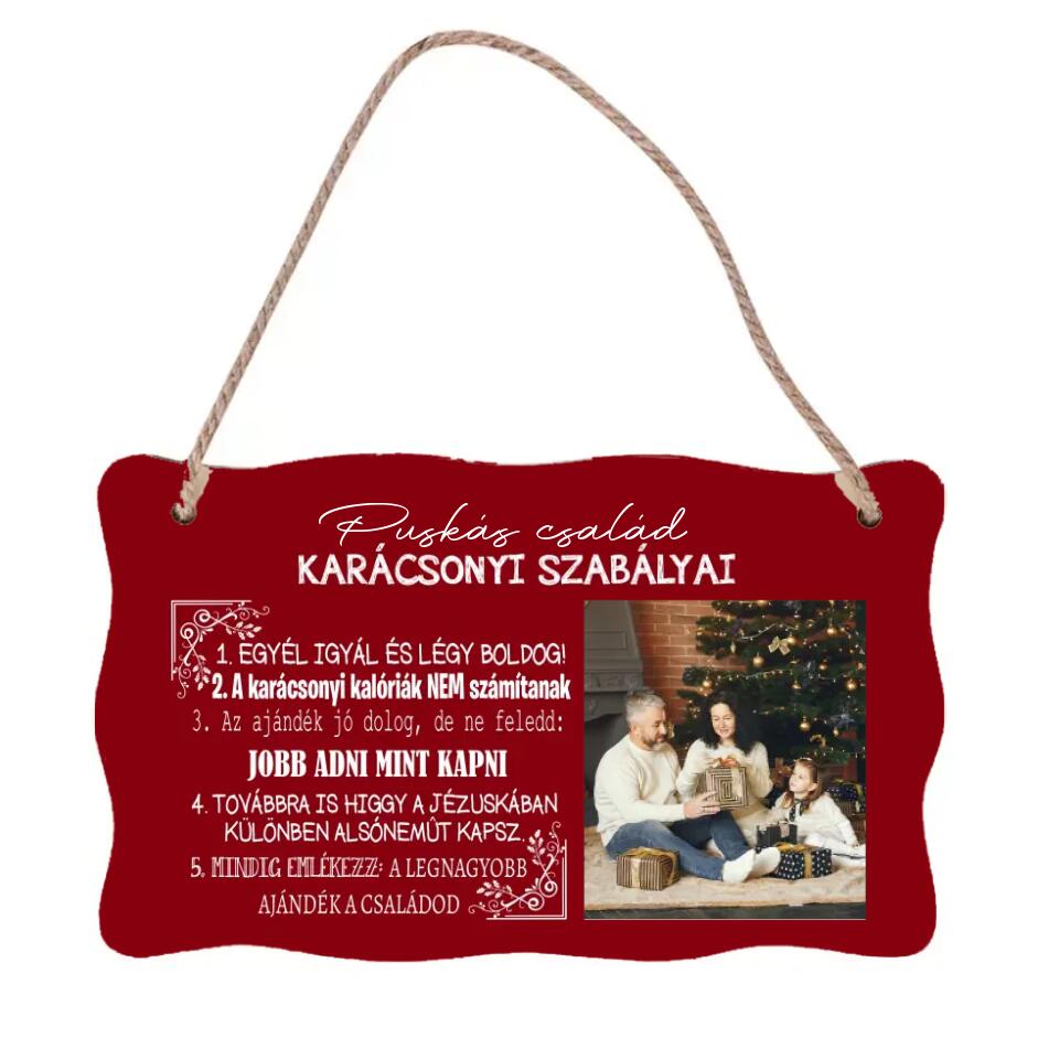 Karácsonyi tábla egyedi képpel