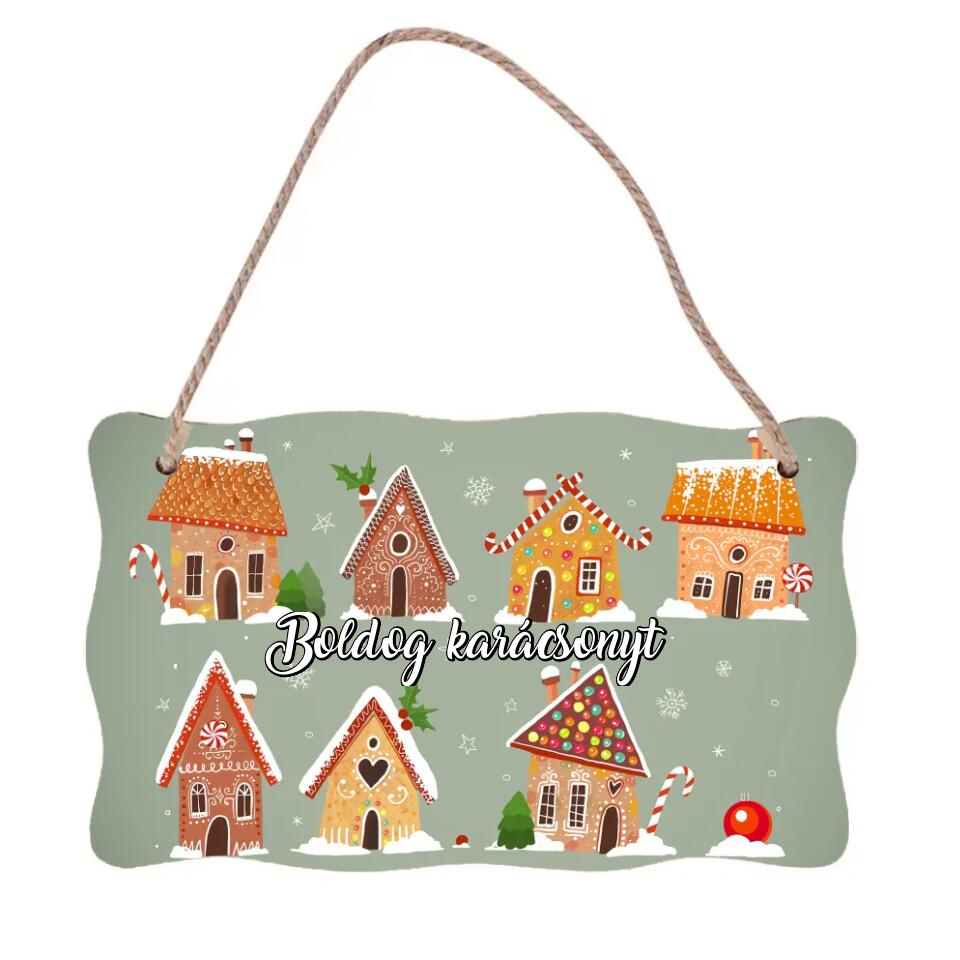 Karácsonyi tábla egyedi felirattal