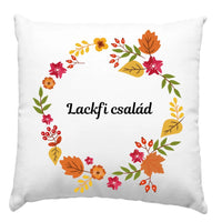 Őszi leveles párna egyedi névvel