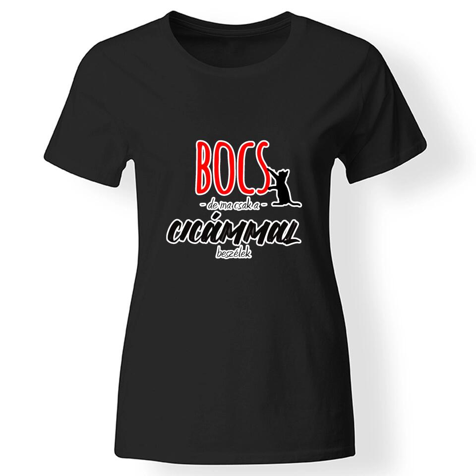 Egyedi feliratos női póló macskásoknak