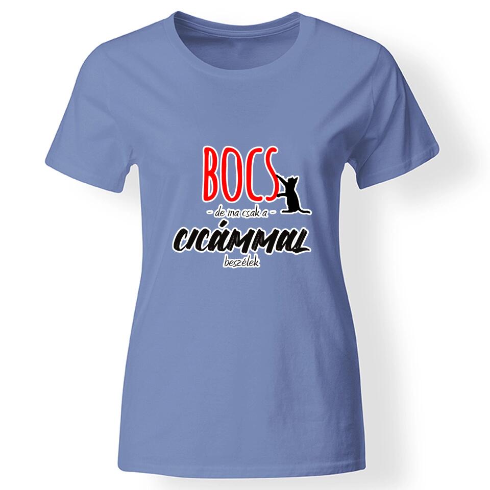 Egyedi feliratos női póló macskásoknak