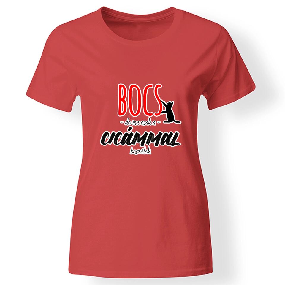 Egyedi feliratos női póló macskásoknak