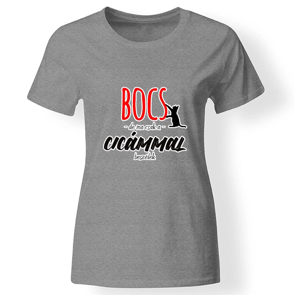 Egyedi feliratos női póló macskásoknak