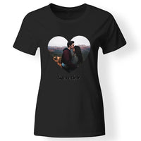 Egyedi szív képes női póló fekete