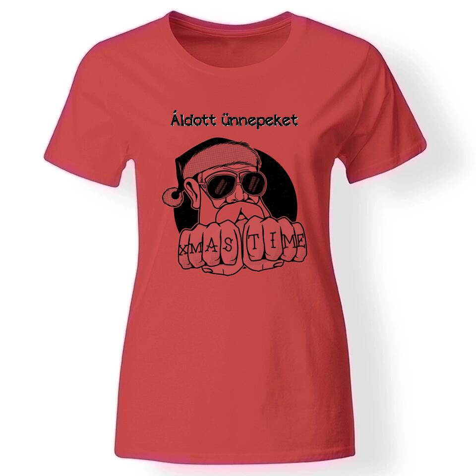 Vicces fekete humor póló női piros