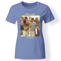 Egyedi képes női póló felirattal kék