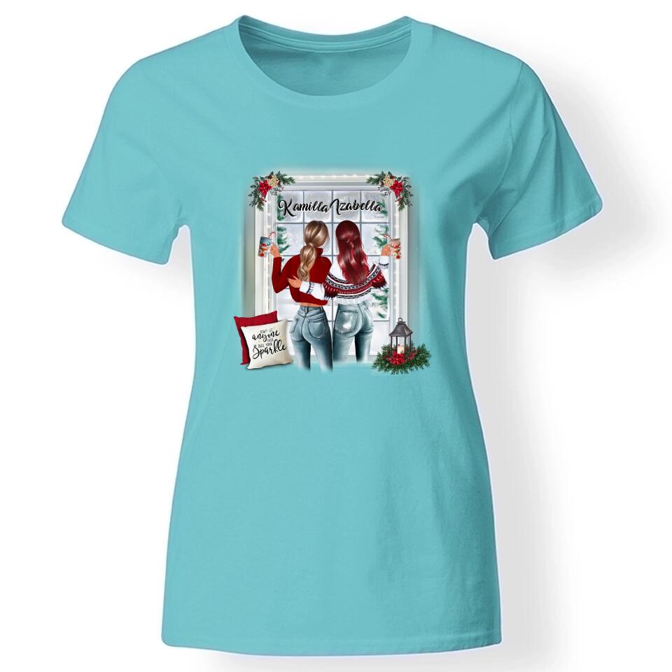 Karácsonyi ajándék legjobb barátnő póló türkiz