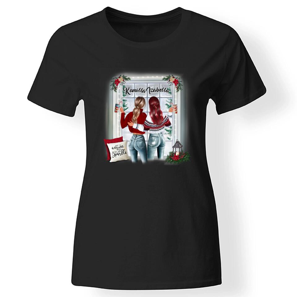 Karácsonyi ajándék legjobb barátnő póló fekete