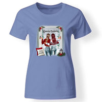 Karácsonyi ajándék legjobb barátnő póló kék