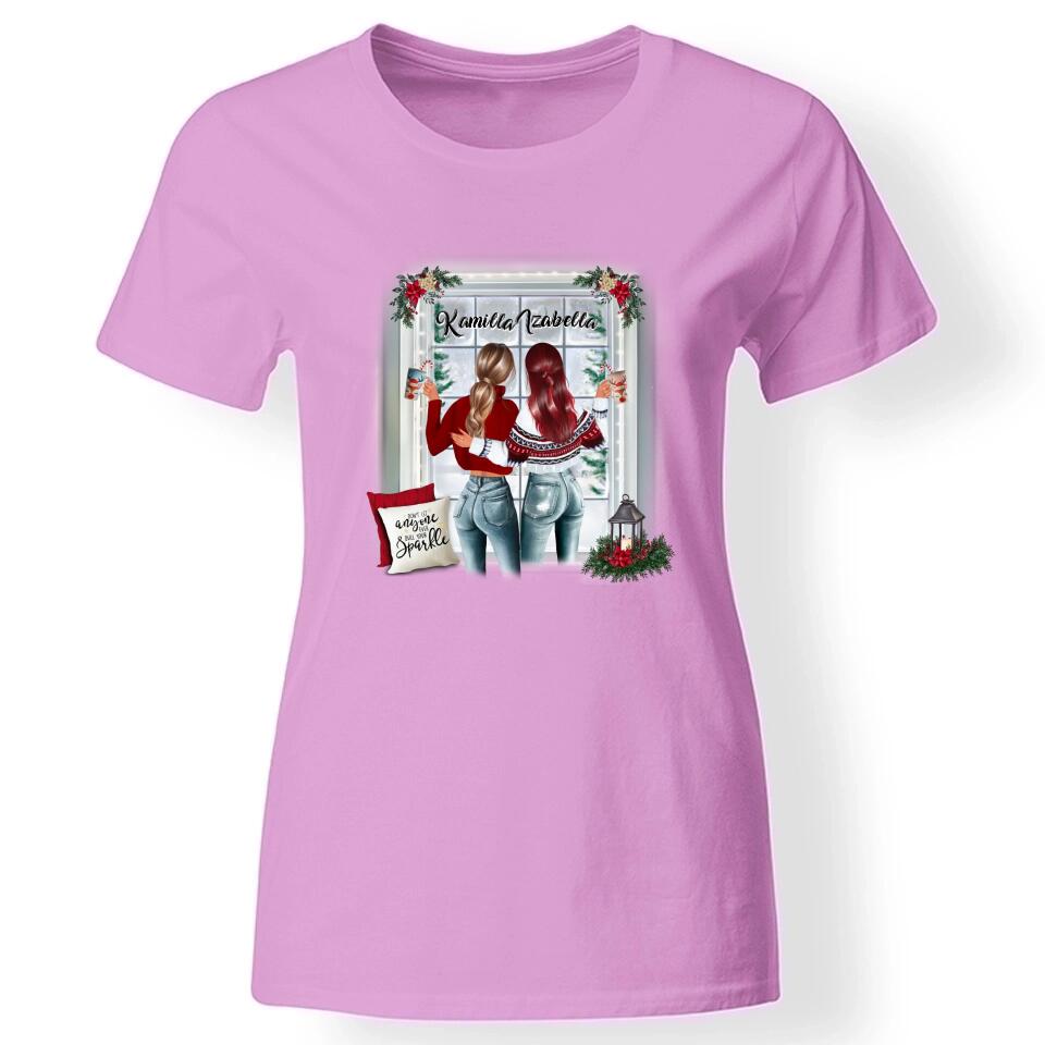 Karácsonyi ajándék legjobb barátnő póló rózsaszín