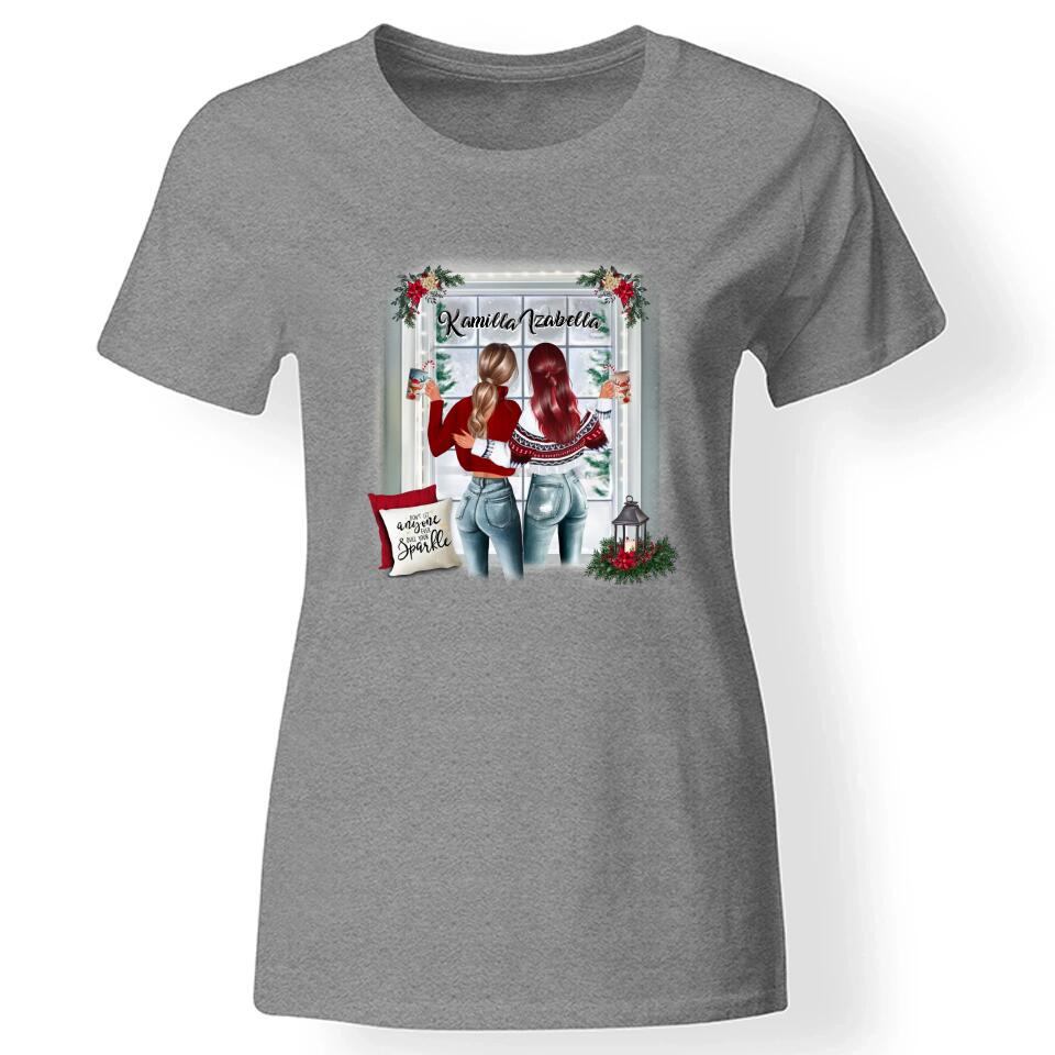 Karácsonyi ajándék legjobb barátnő póló szürke