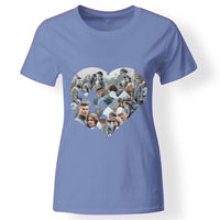 Mozaik mintás szív puzzle női poló kék