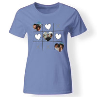 Egyedi képes szív bingós női poló pároknak kék