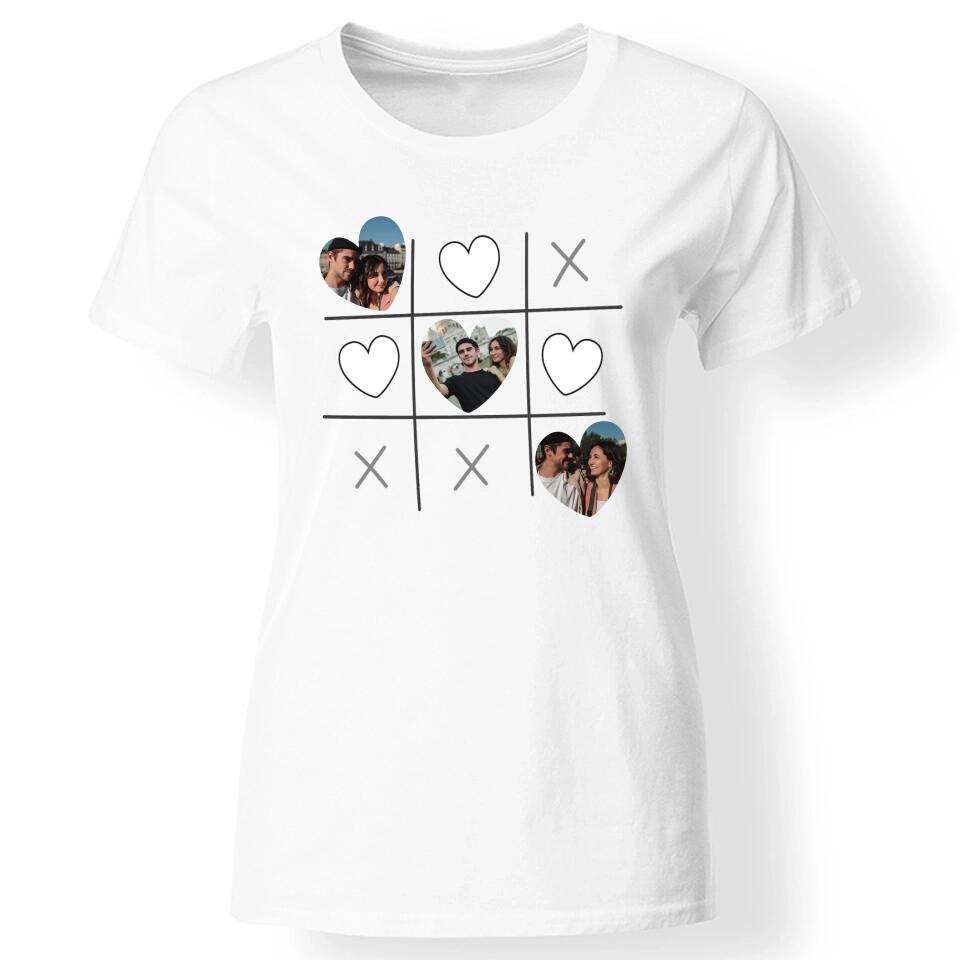 Egyedi képes szív bingós női póló pároknak