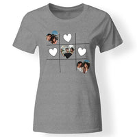 Egyedi képes szív bingós női poló pároknak szürke