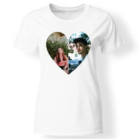 Szív puzzle egyedi képes női póló fehér