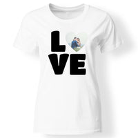 LOVE egyedi fényképes női póló fehér