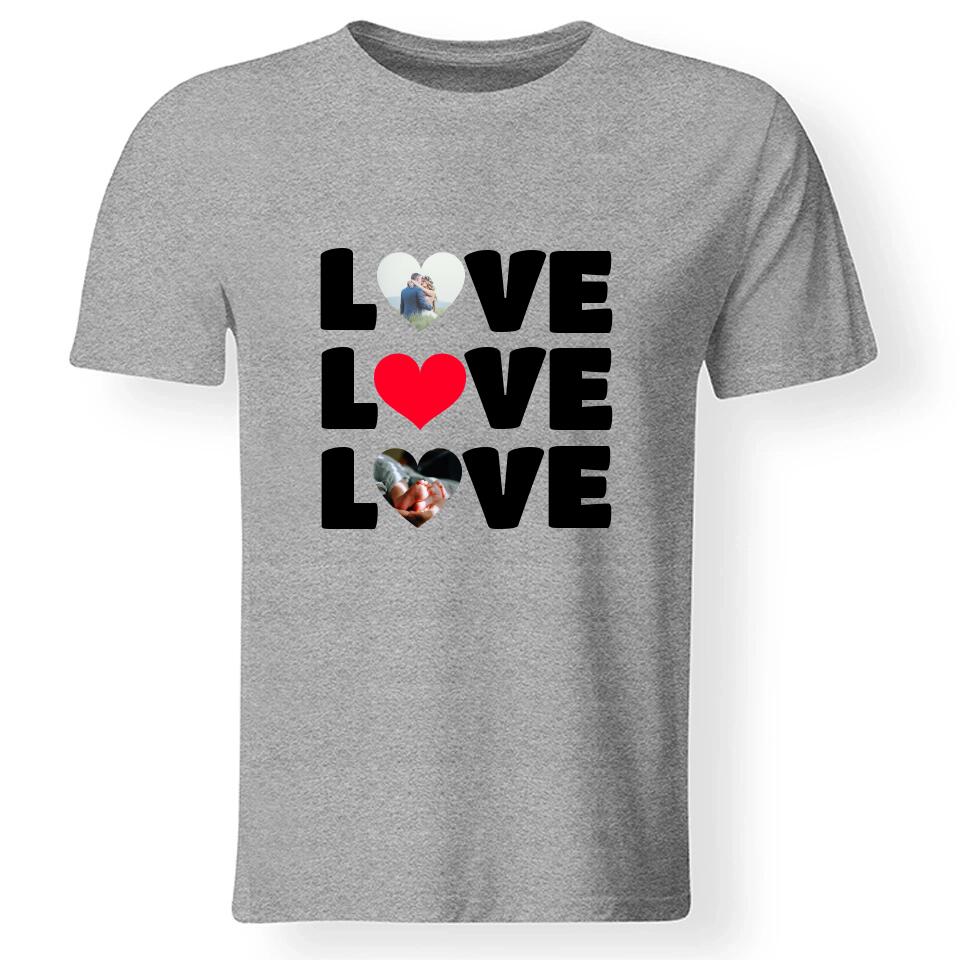 Egyedi 2 szív képes póló férfiaknak