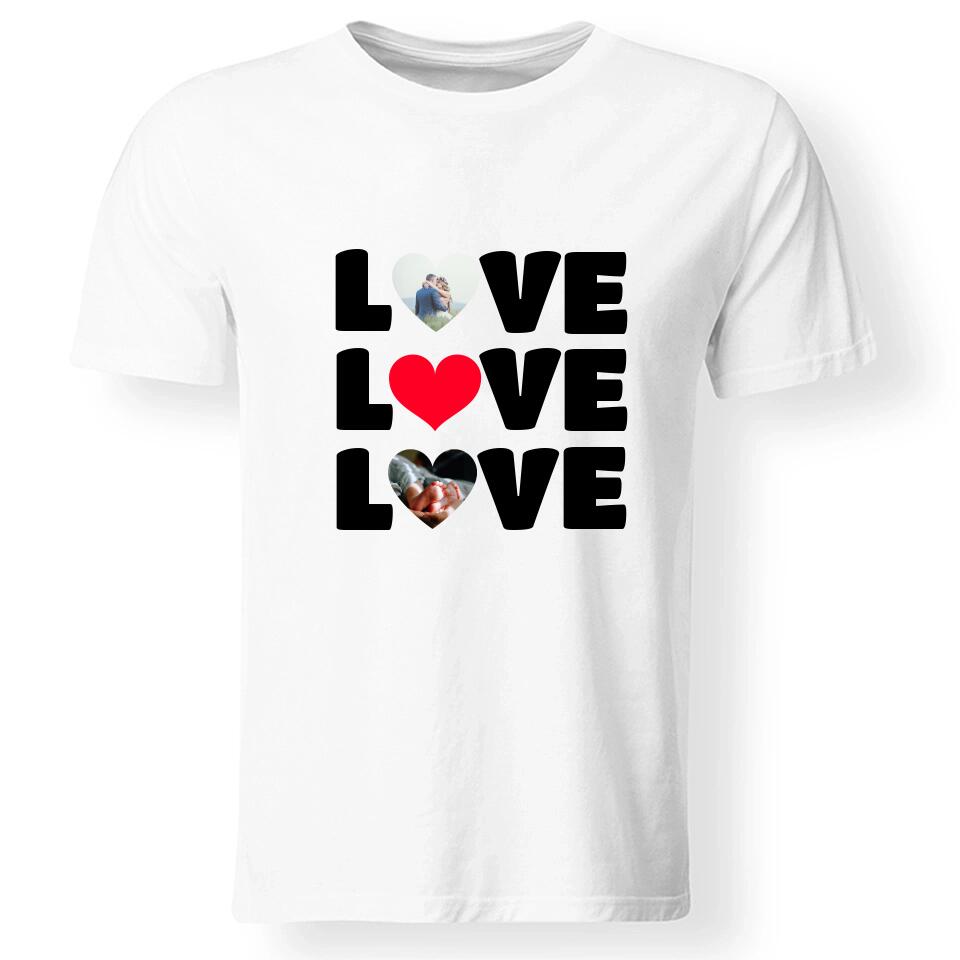 Egyedi 2 szív képes póló férfiaknak