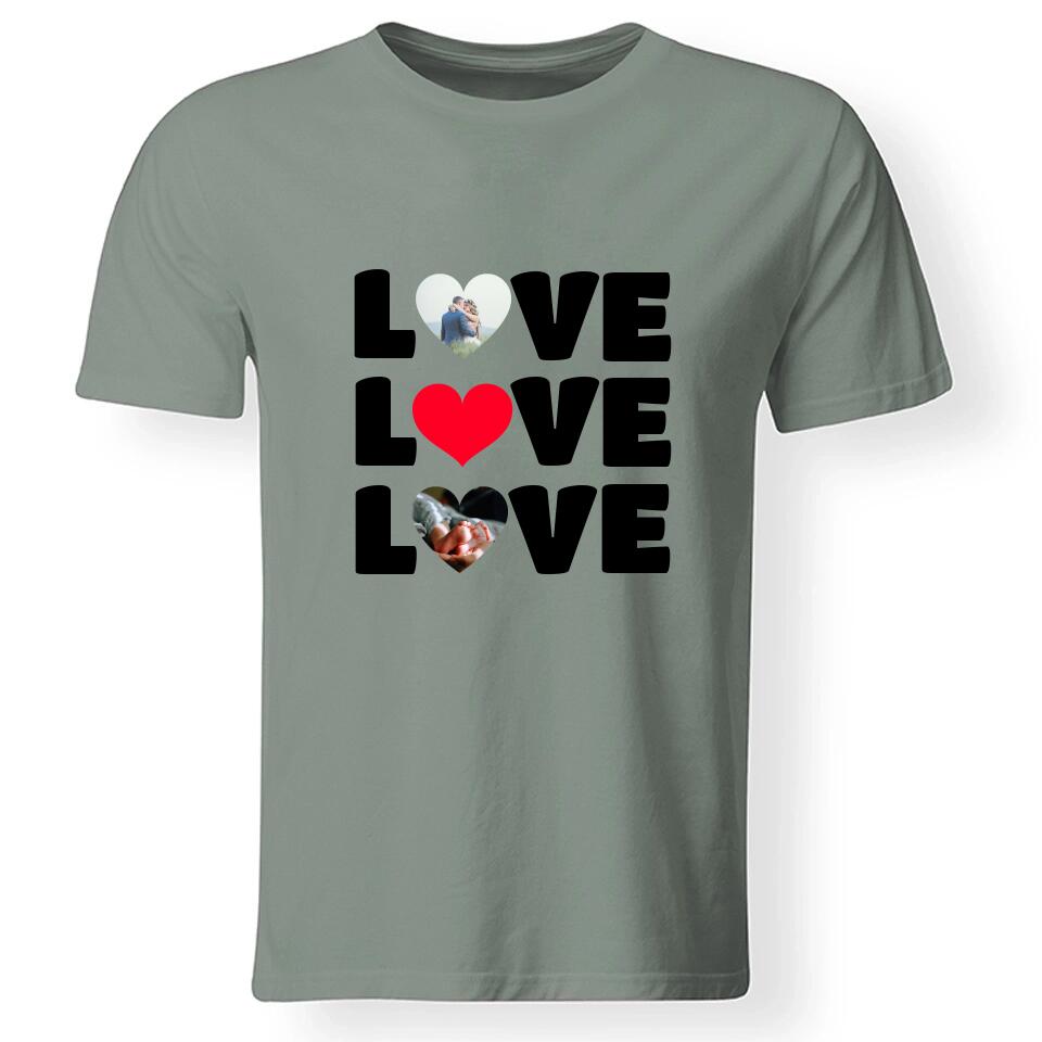 Egyedi 2 szív képes póló férfiaknak