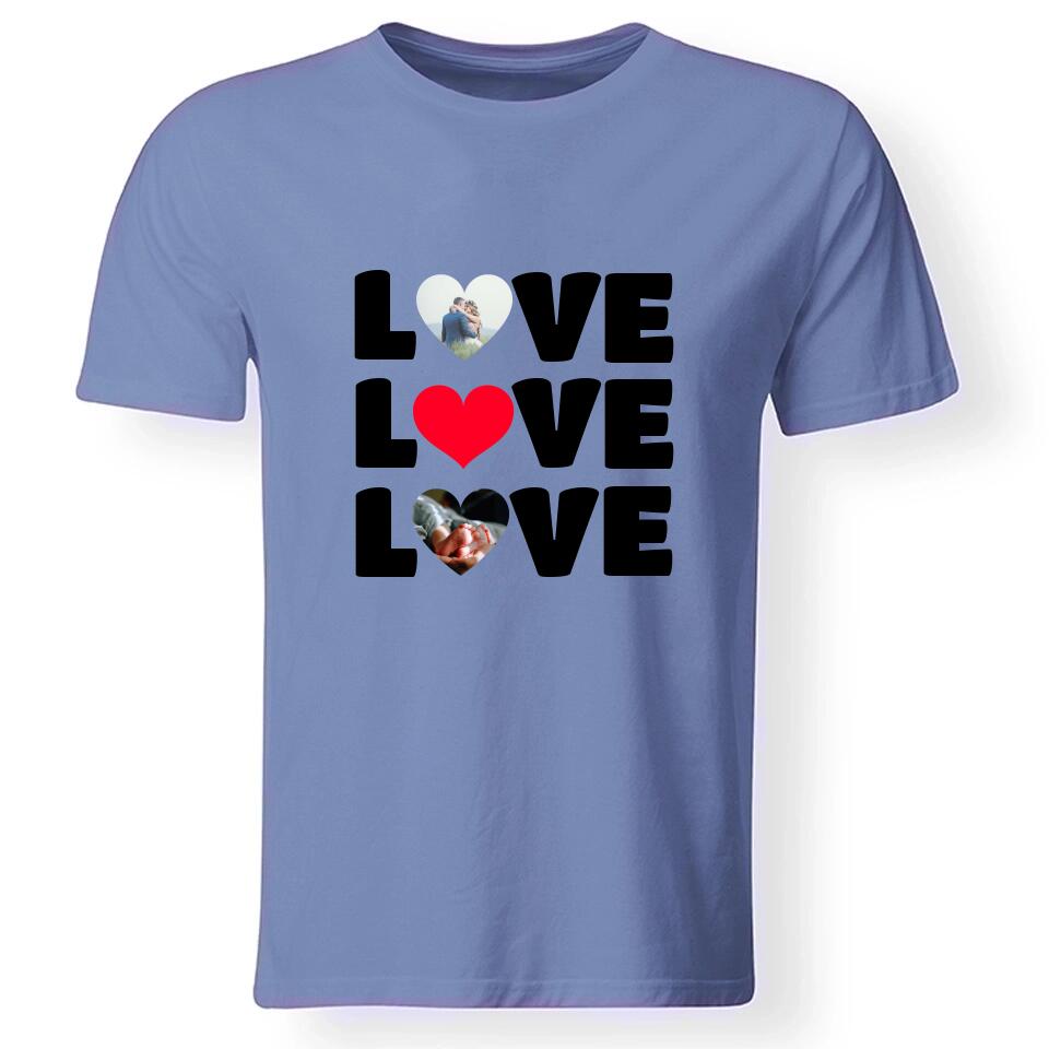 Egyedi 2 szív képes póló férfiaknak