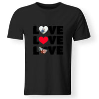 Egyedi 2 szív képes póló férfiaknak