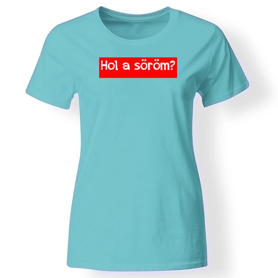 Feliratos póló nőknek türkiz