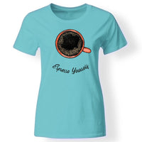 Kávés póló nőknek türkiz