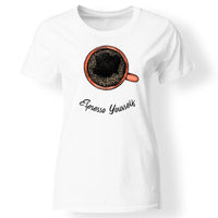 Kávés póló nőknek fehér