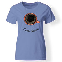 Kávés póló nőknek kék