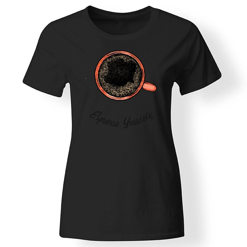 Kávés póló nőknek fekete