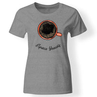 Kávés póló nőknek szürke