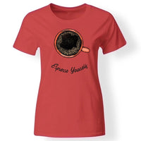 Kávés póló nőknek piros