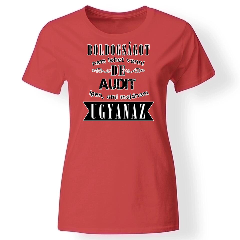 Autó márkás női póló piros