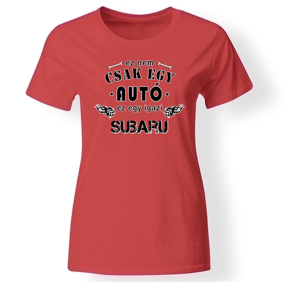 Ez egy igazi autós póló nőknek piros