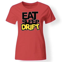 Eat, sleep, DRIFT póló nőknek piros