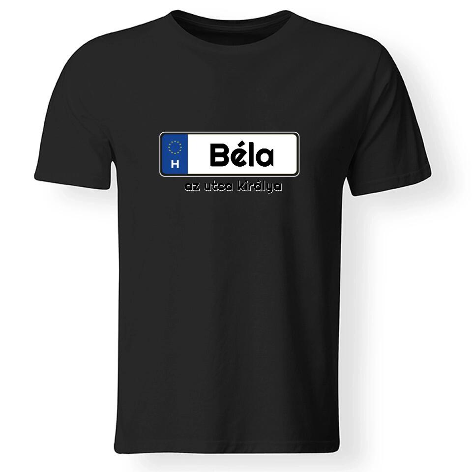 Rendszámtábla mintás póló férfiaknak