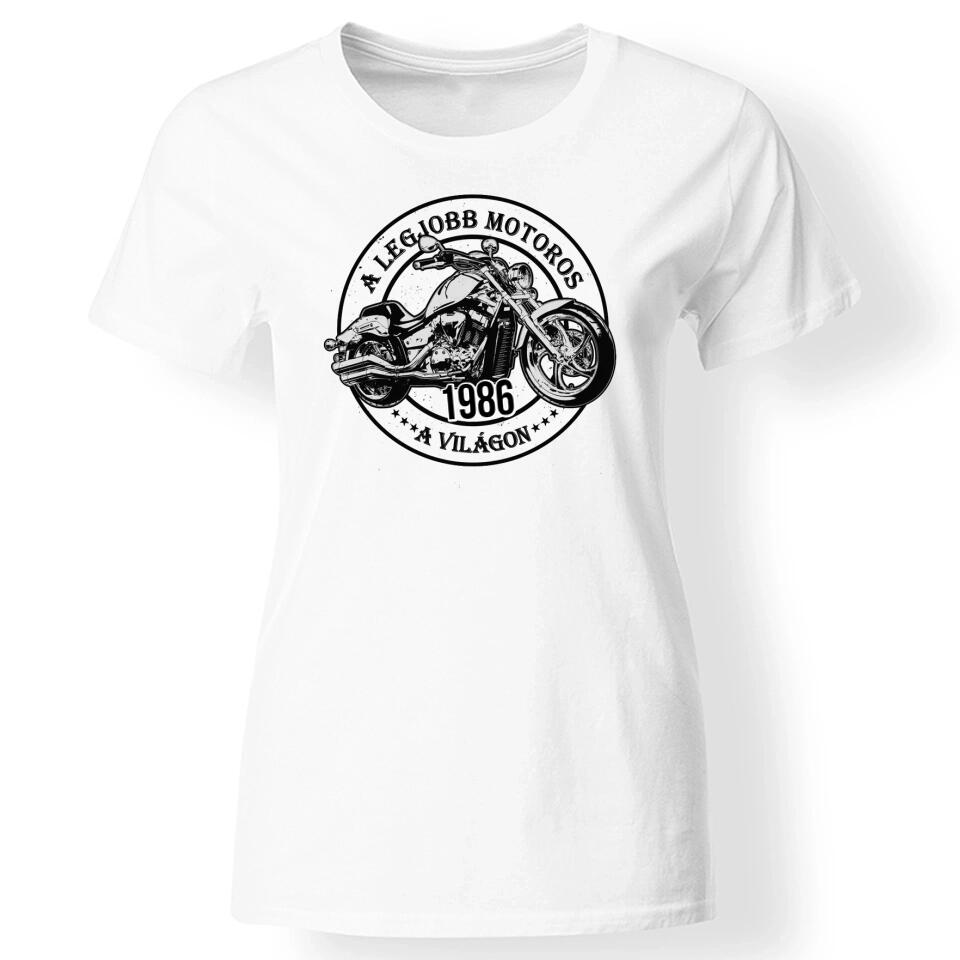 A legjobb motoros a világon póló nőknek fehér