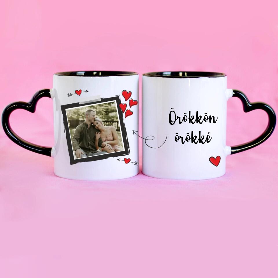 Valentin napi szíves egyedi képes bögre