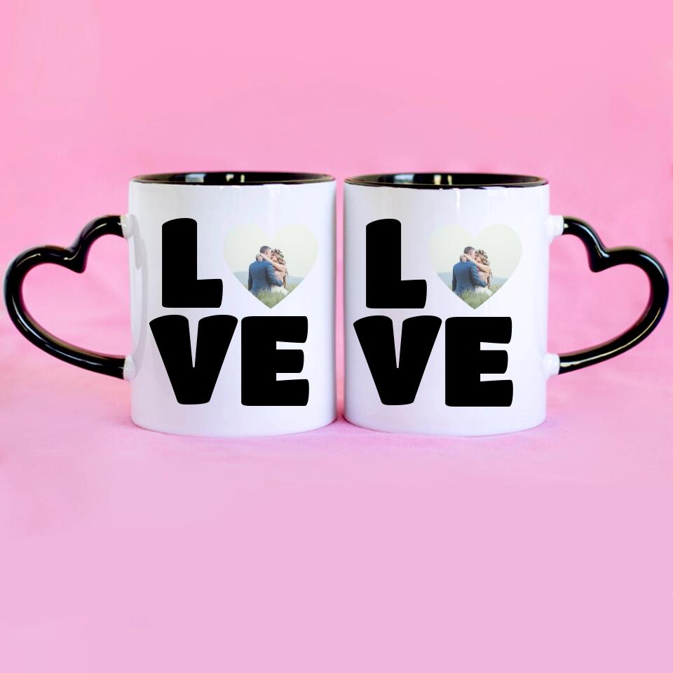 Love feliratos szíves bögre képpel
