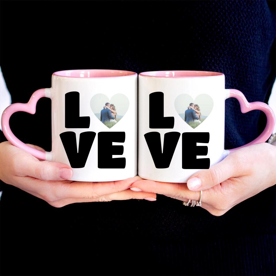 Love feliratos szíves bögre képpel