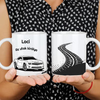 Egyedi neves autós bögre választható autóval