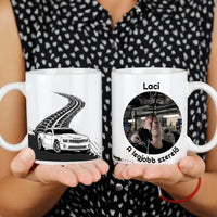 Egyedi képes autós bögre választható autóval