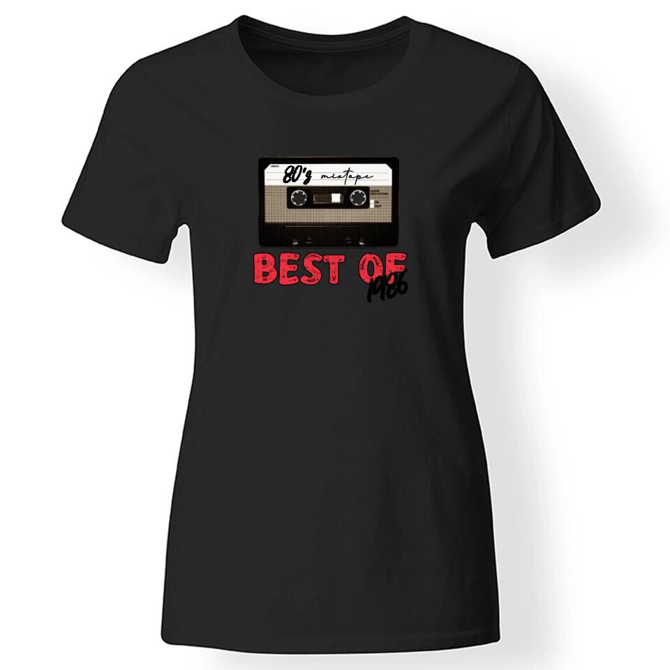 Szülinapi Mixtape póló nőknek fekete