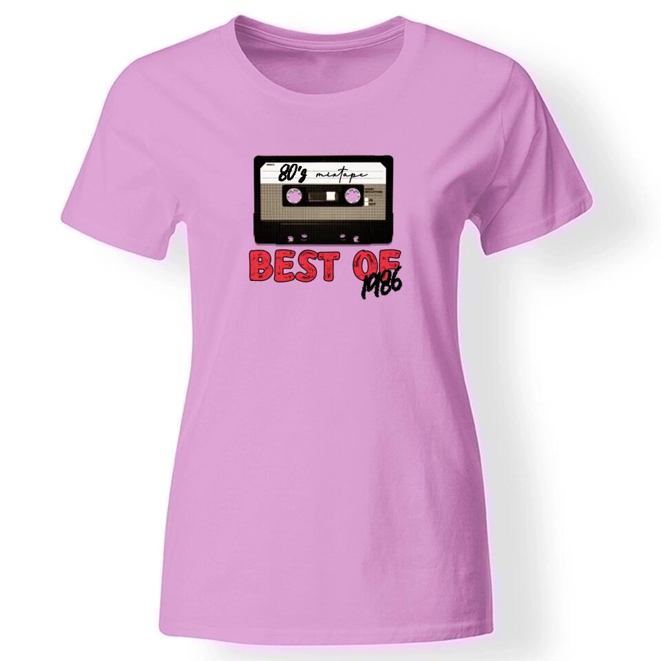 Szülinapi Mixtape póló nőknek rózsaszín