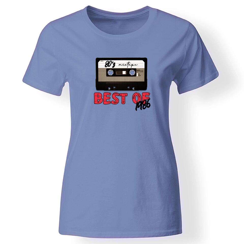 Szülinapi Mixtape póló nőknek kék