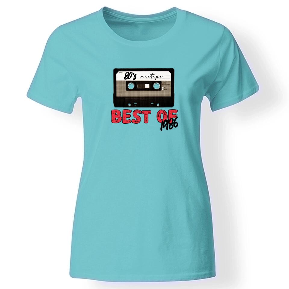 Szülinapi Mixtape póló nőknek türkiz