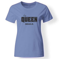 His Qeen női póló évszámmal kék