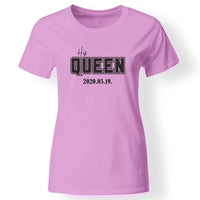 His Qeen női póló évszámmal rózsaszín
