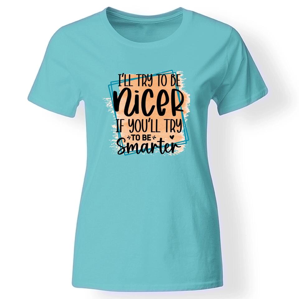 Szarkasztikus póló nőknek türkiz